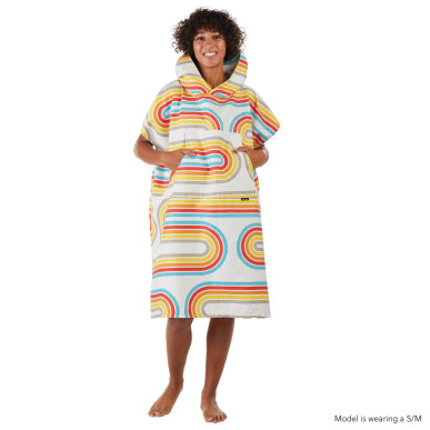 PACKTOWL CHANGING PONCHO S/M Retro Curve pončo/ručník barevné zatáčky