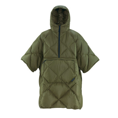HONCHO PONCHO DOWN Dark Olive péřové pončo zelené