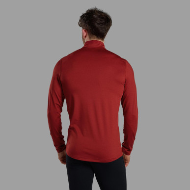 DART XT ZIP NECK-DARK MAPLE-XL pánské triko dlouhý ruk. tmavě červené