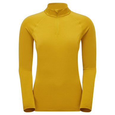 FEM DART XT ZIP NECK-GINKGO GOLD-UK8/XS dámské triko dlouhý ruk. žluté