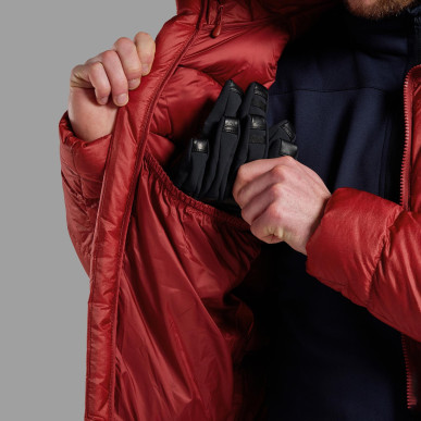 KAMEN HOODIE-DARK MAPLE-M pánská bunda tmavě červená