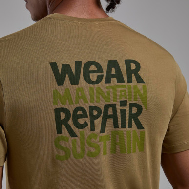 WEAR REPAIR TEE-OLIVE-S pánské tričko olivové 