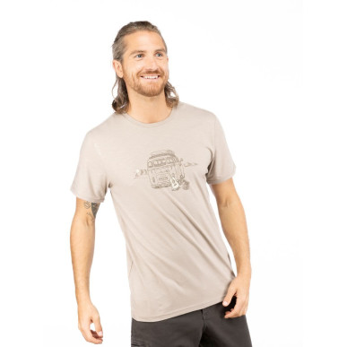 OUT IN NATURE-DARK SAND-L pánské tričko tmavě pískové
