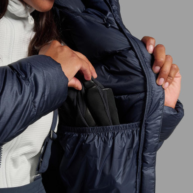 FEM KAMEN HOODIE-ECLIPSE BLUE-UK8/XS dámská bunda modrá