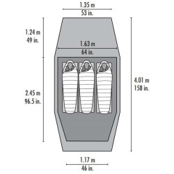 TINDHEIM 3 stan zelený pro 3 osoby