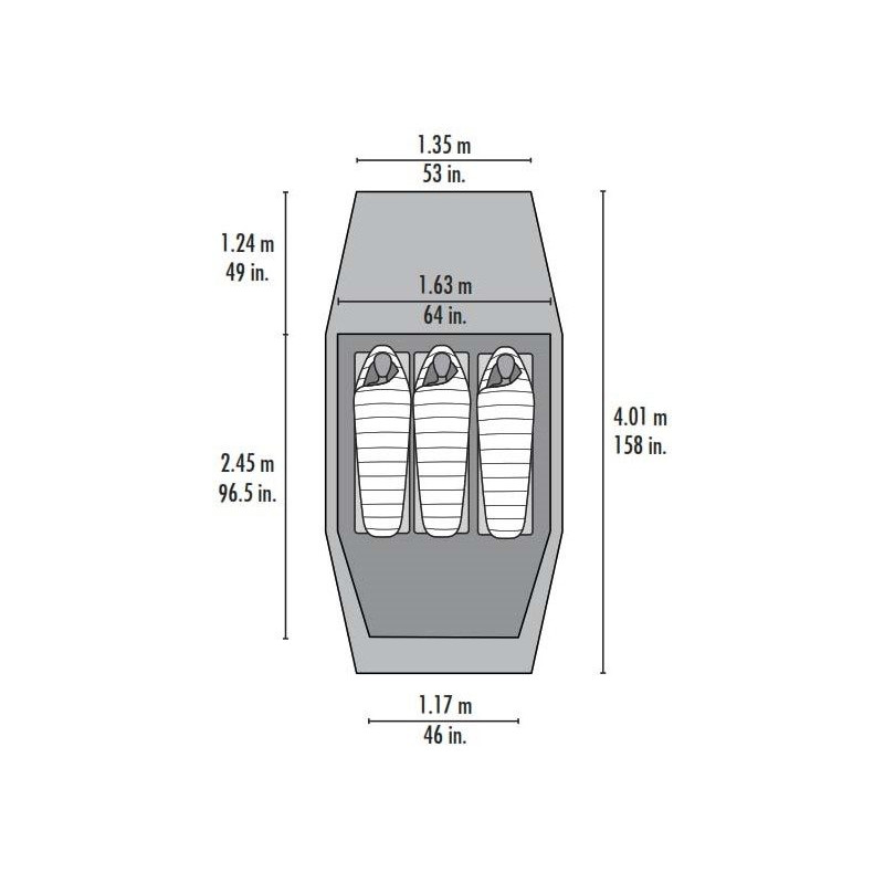 TINDHEIM 3 stan zelený pro 3 osoby