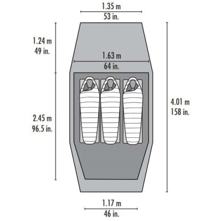 TINDHEIM 3 stan zelený pro 3 osoby
