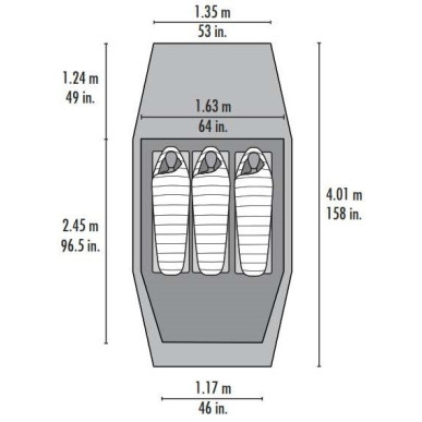 TINDHEIM 3 stan zelený pro 3 osoby