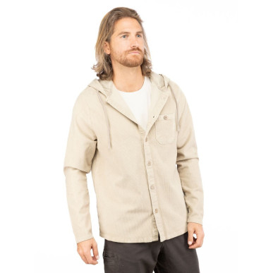 PEAK DISTRICT-DARK SAND-S pánská košile tmavě písková