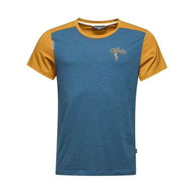 HAIDI LAND ROPE-DARK BLUE / CURRY-M pánské tričko tmavě modré a kari