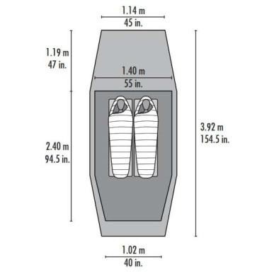 TINDHEIM 2 stan zelený pro 2 osoby