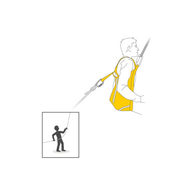 THALES hrudní pás a záchranný trojúhelník s ramenními popruhy