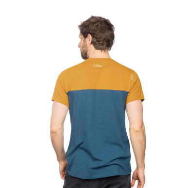 HAIDI LAND ROPE-DARK BLUE / CURRY-M pánské tričko tmavě modré a kari