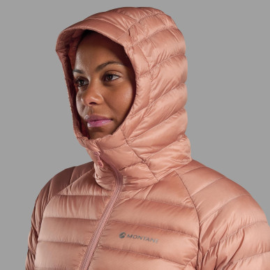 FEM ANTI-FREEZE HOODIE-PINK CLAY-UK16/XL dámská bunda růžová