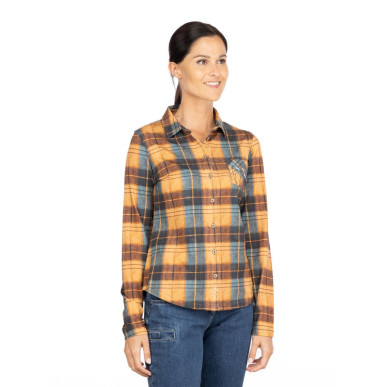 SIMILAUN 2.0-OCHRE GREYBLUE-38 dámská košile okrovo šedomodrá