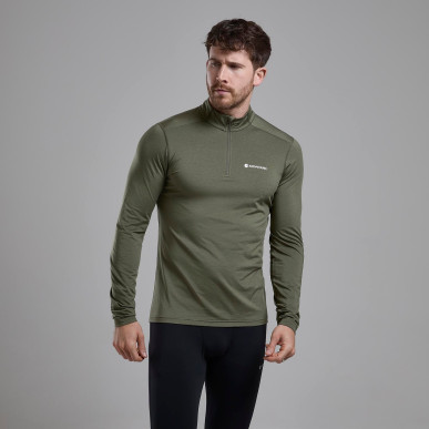 DART XT ZIP NECK-CAPER-XL pánské triko dlouhý ruk. olivové