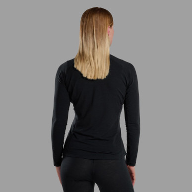 FEM MALLI LONG SLEEVE T SHIRT-BLACK-UK14/L dámské triko černé