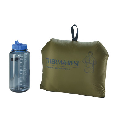 HONCHO PONCHO DOWN Dark Olive péřové pončo zelené