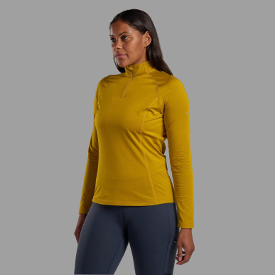 FEM DART XT ZIP NECK-GINKGO GOLD-UK8/XS dámské triko dlouhý ruk. žluté