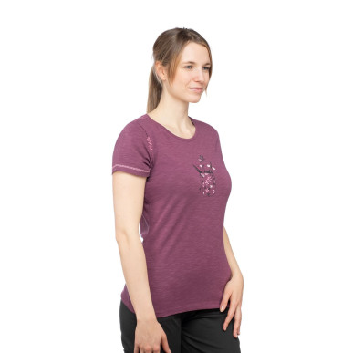 GANDIA CHALKBAG FLOWER-DARK BORDEAUX-42 dámské tričko tmavě vínové