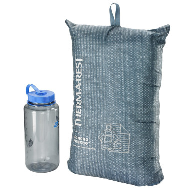 HONCHO PONCHO Blue Woven Print eraLoftové pončo modrošedé