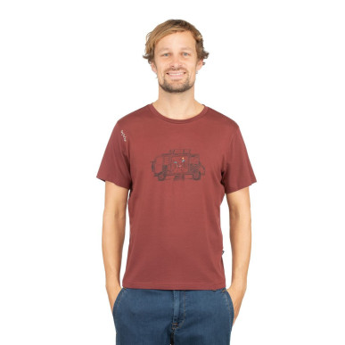 VAN LIFE-DARK RED-M pánské tričko tmavě červené