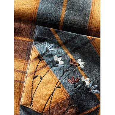 SIMILAUN 2.0-OCHRE GREYBLUE-40 dámská košile okrovo šedomodrá