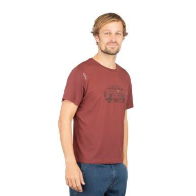 VAN LIFE-DARK RED-M pánské tričko tmavě červené