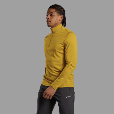 DART ZIP NECK-GINKGO GOLD-XS pánské triko dlouhý ruk. žluté