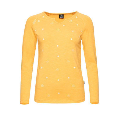 KALNIK FOREST AND FLOWERS-OCHRE-34 dámské tričko s dlouhým rukávem okrové