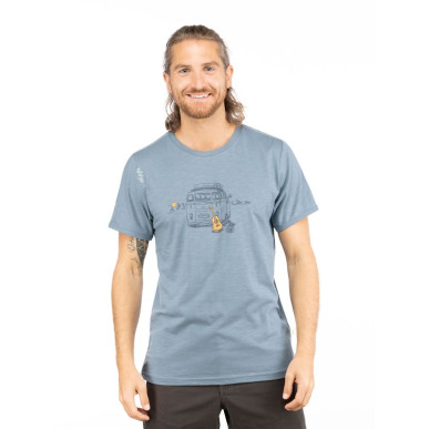 OUT IN NATURE-GREYBLUE-XXL pánské tričko šedomodré