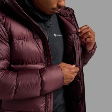 POLARON XT HOODIE-DARK GARNET-XL pánská bunda hnědofialová