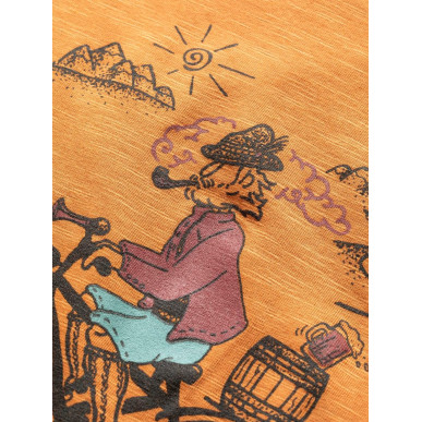 TYROLEAN TRIP-ORANGE BROWN-L pánské tričko oranžovo hnědé