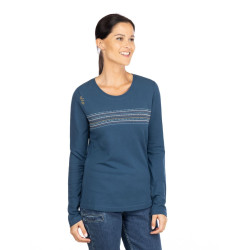 DALMATIEN ORNAMENT-DARK BLUE-38 dámské tričko s dlouhým rukávem tmavě modré