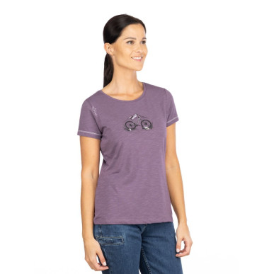 GANDIA MOUNTAINBIKE FLOWERS-DARK VIOLET-34 dámské tričko tmavě fialové