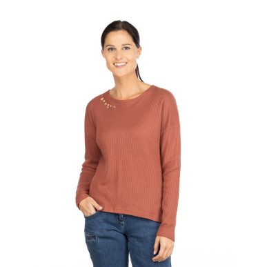 LIMBARA-BRICK-38 dámské tričko s dlouhým rukávem cihlové