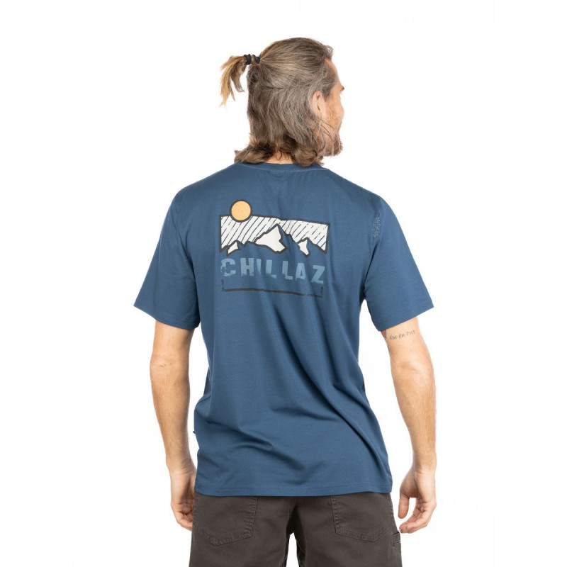 MOUNTAIN LOGO-DARK BLUE-XL pánské tričko tmavě modré