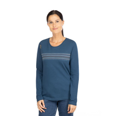 DALMATIEN ORNAMENT-DARK BLUE-34 dámské tričko s dlouhým rukávem tmavě modré