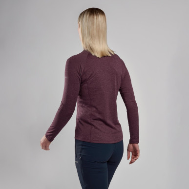 FEM DART ZIP NECK-MULBERRY-UK14/L dámské triko dlouhý ruk. hnědofialové