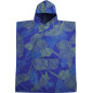 PACKTOWL CHANGING PONCHO L/XL Botanical pončo/ručník modré s motivem listů PACKTOWL CHANGING PONCHO L/XL Botanical pončo/ručník modré s motivem listů