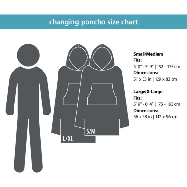 PACKTOWL CHANGING PONCHO L/XL Botanical pončo/ručník modré s motivem listů