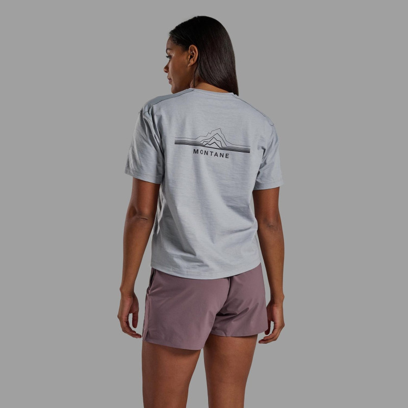 FEM ALHENA MOUNTAIN 25 T-SHIRT-PEBBLE BLUE-UK10/S dámské triko modrošedé