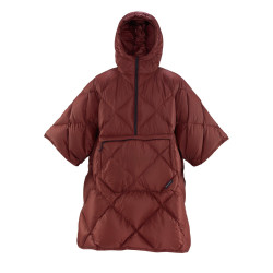 HONCHO PONCHO DOWN Burgundy péřové pončo vínové