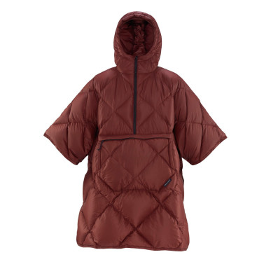 HONCHO PONCHO DOWN Burgundy péřové pončo vínové