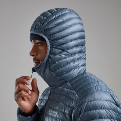 ALPINE 850 NANO HOODIE-STONE SIZE BLUE-S pánská bunda šedomodrá