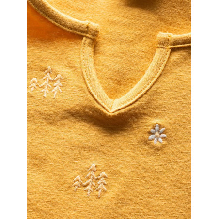 KALNIK FOREST AND FLOWERS-OCHRE-38 dámské tričko s dlouhým rukávem okrové