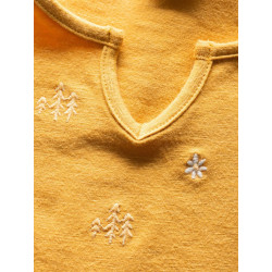 KALNIK FOREST AND FLOWERS-OCHRE-42 dámské tričko s dlouhým rukávem okrové