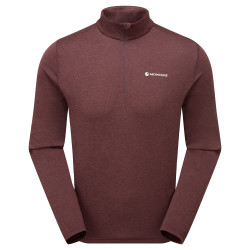 DART ZIP NECK-DARK GARNET-XXXL pánské triko dlouhý ruk. hnědofialové