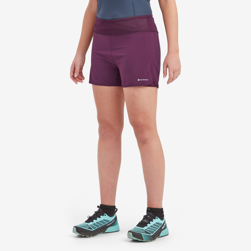 FEM SLIPSTREAM TWIN SKIN SHORTS-SASKATOON BERRY-UK12/M dámské kraťasy vínové