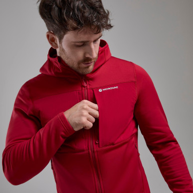 FURY XT HOODIE-ACER RED-M pánská mikina tmavě červená